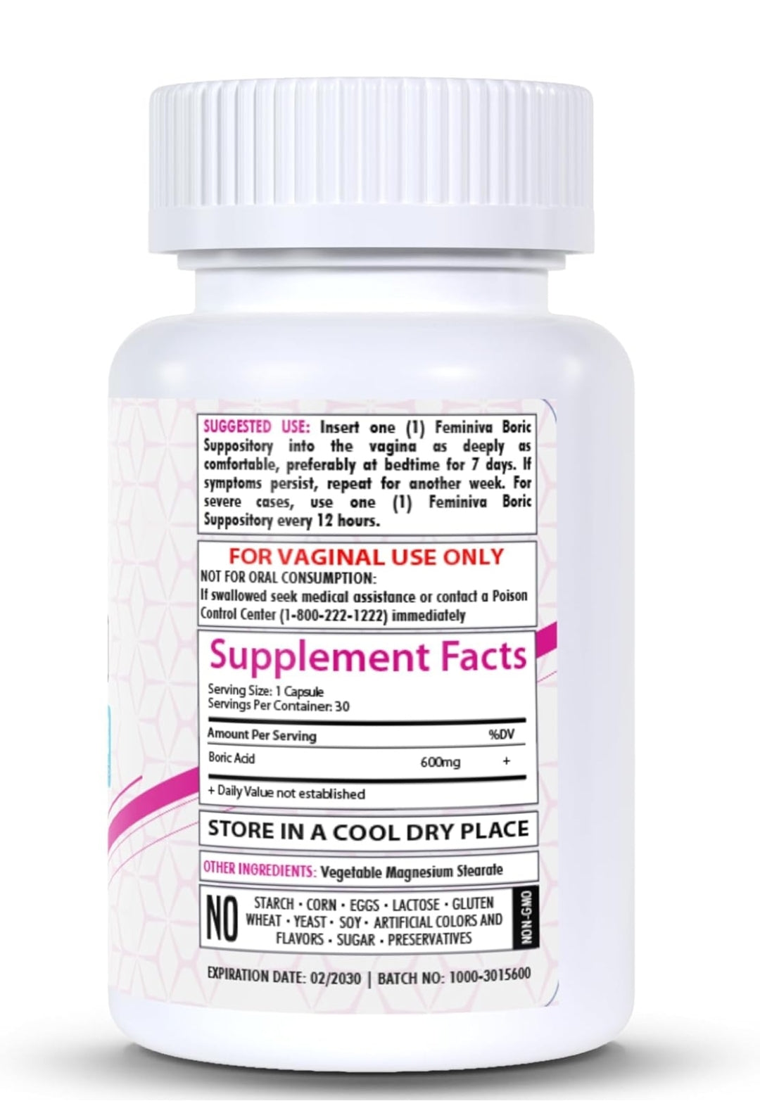 Boric acid suppository
