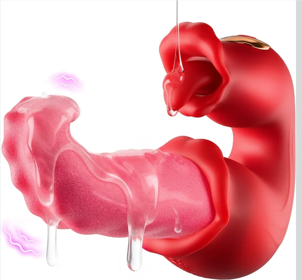 Tongue rose vibrator