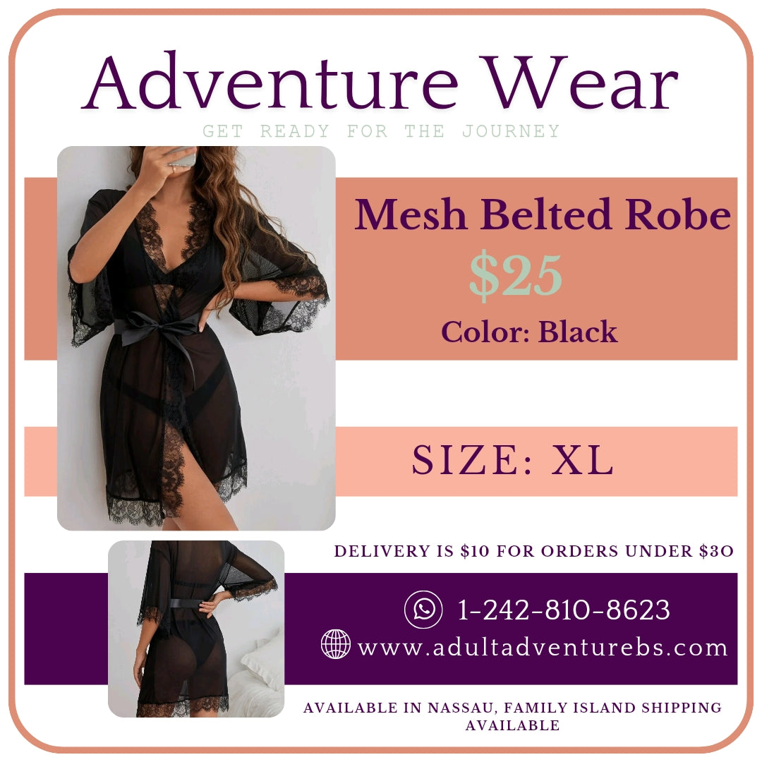 Mesh Belted Robe